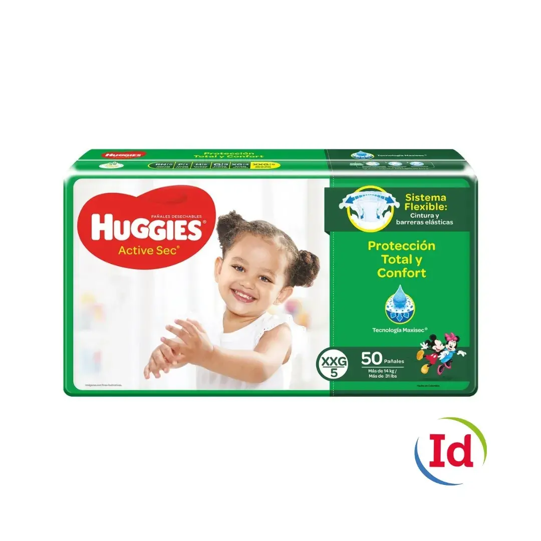 Pañal huggies active sec et.5 xxg 50 und interdrogas