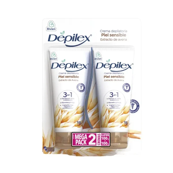 2 Cremas Depilex 3 En 1 Piel Sensible X 100 G C/U