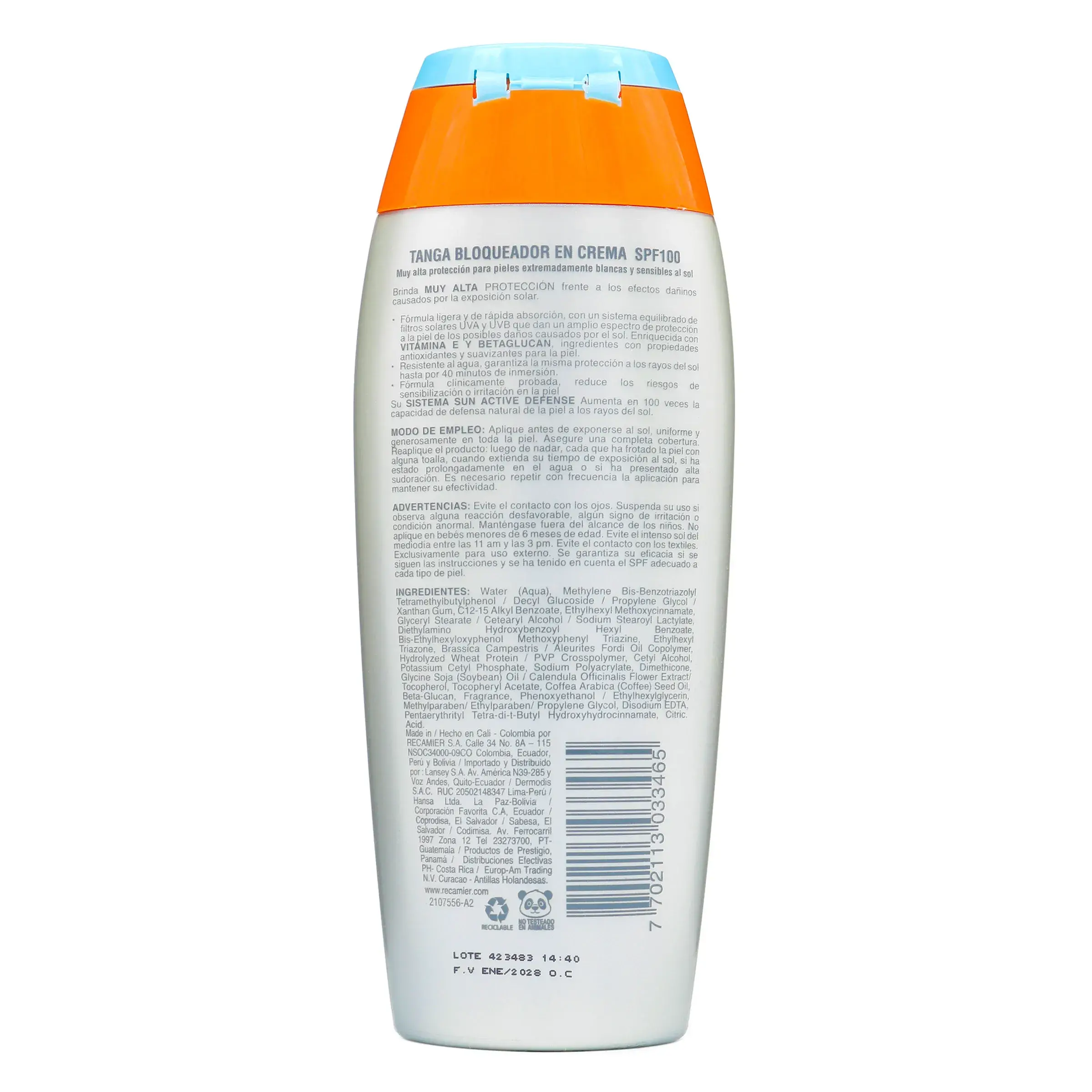 BLOQ.TANGA FPS 100 CREMA 150 ML