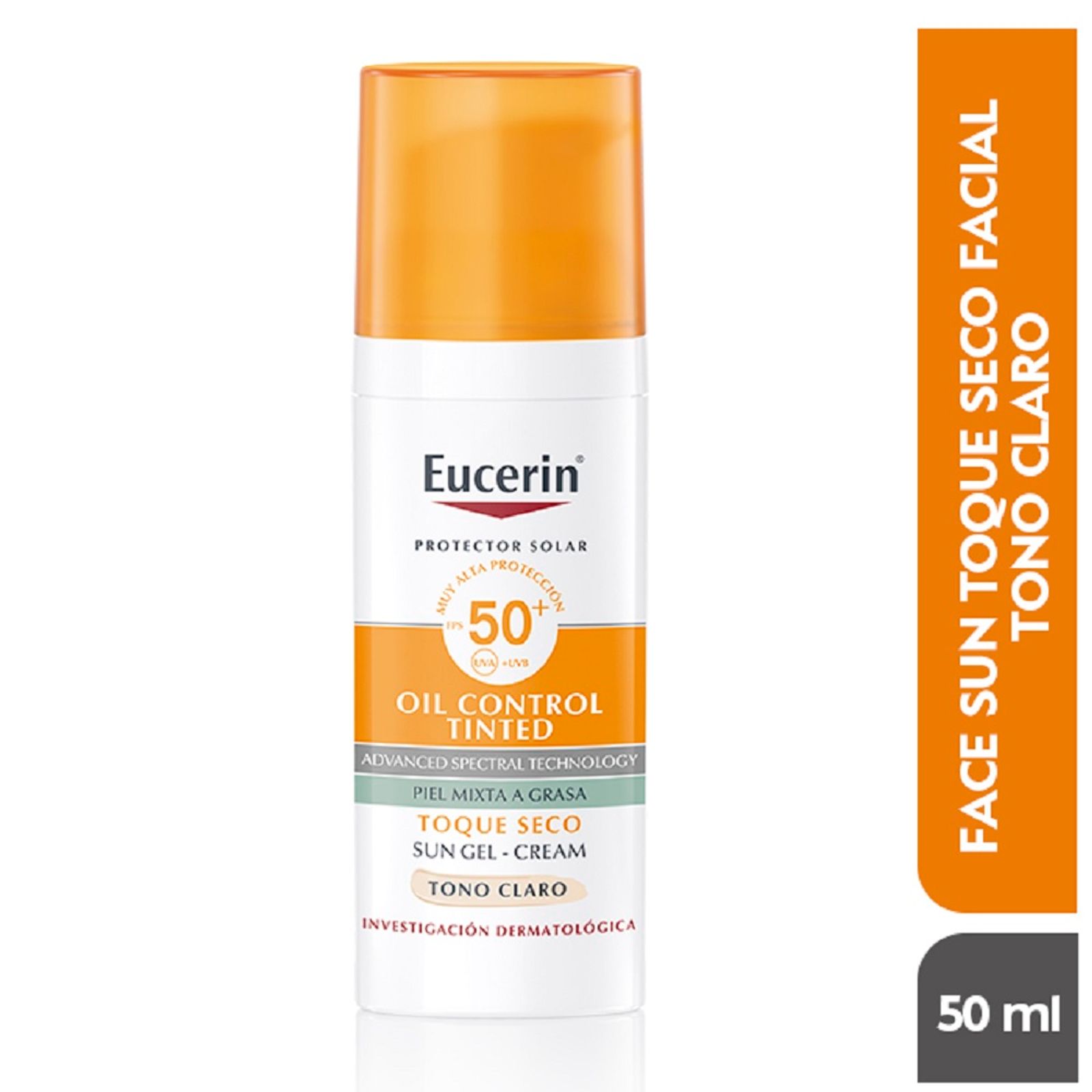 Protector Solar Eucerin Oil Seco Tono Claro Fps50 X 50Ml