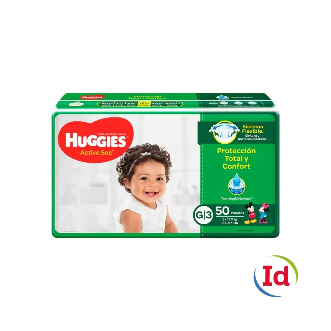 Pan.huggies active sec et.3 gde 50 und interdrogas