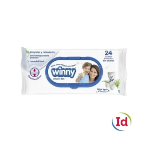 Toallitas humedas winny aloe+vitamina e paq x24 interdrogas