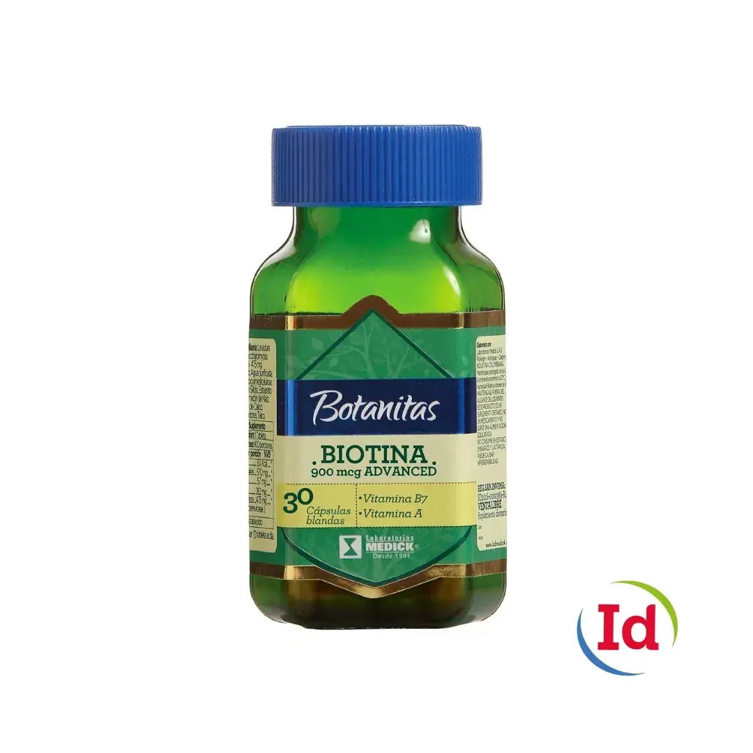 Biotina 900mcg advanced botanitas 30cap interdrogas