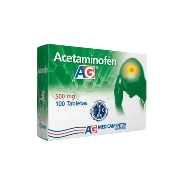 Acetaminofen 500 Mg 100 Tabletas Ag