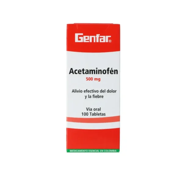 Acetaminofen 500 Mg 100 Tabletas Gf