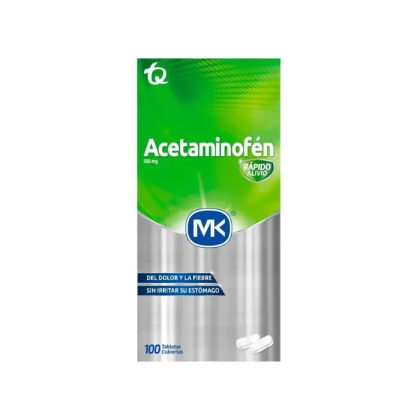 Acetaminofen 500 Mg 100 Tabletas Mk