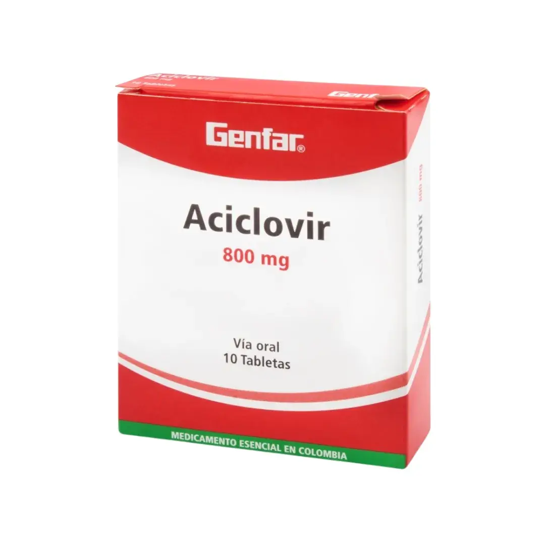 Aciclovir 800 Mg 10 Tabletas Gf