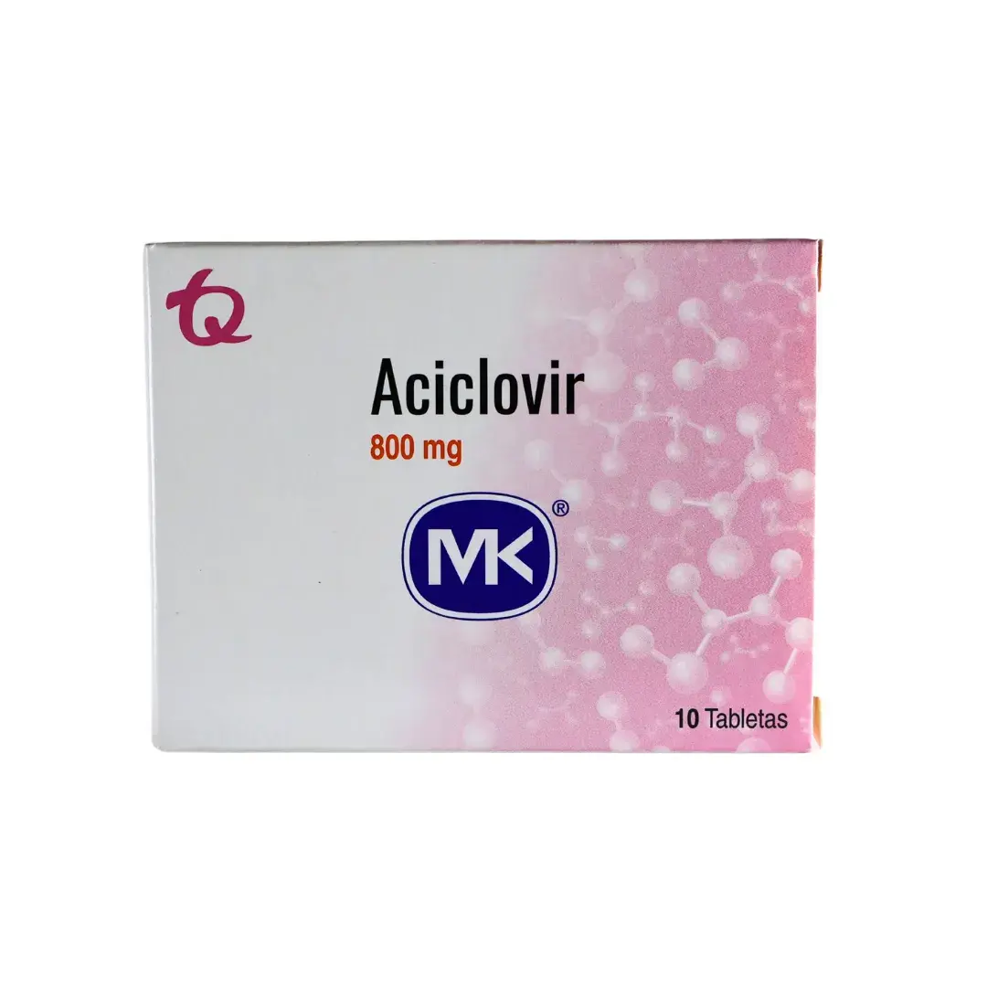 Aciclovir 800 Mg 10 Tabletas Mk