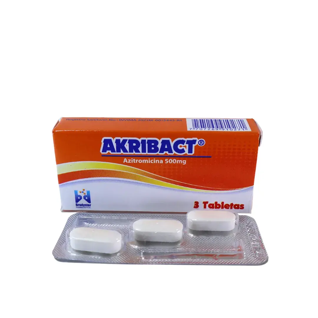 Akribact Azitromicina 500Mg X 3 Tabletas