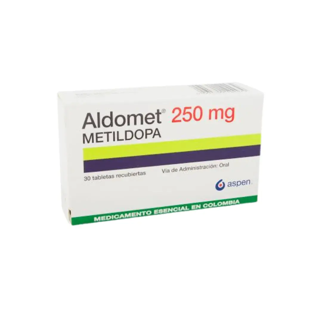 Aldomet Metildopa 250 Mg 30 Tabletas