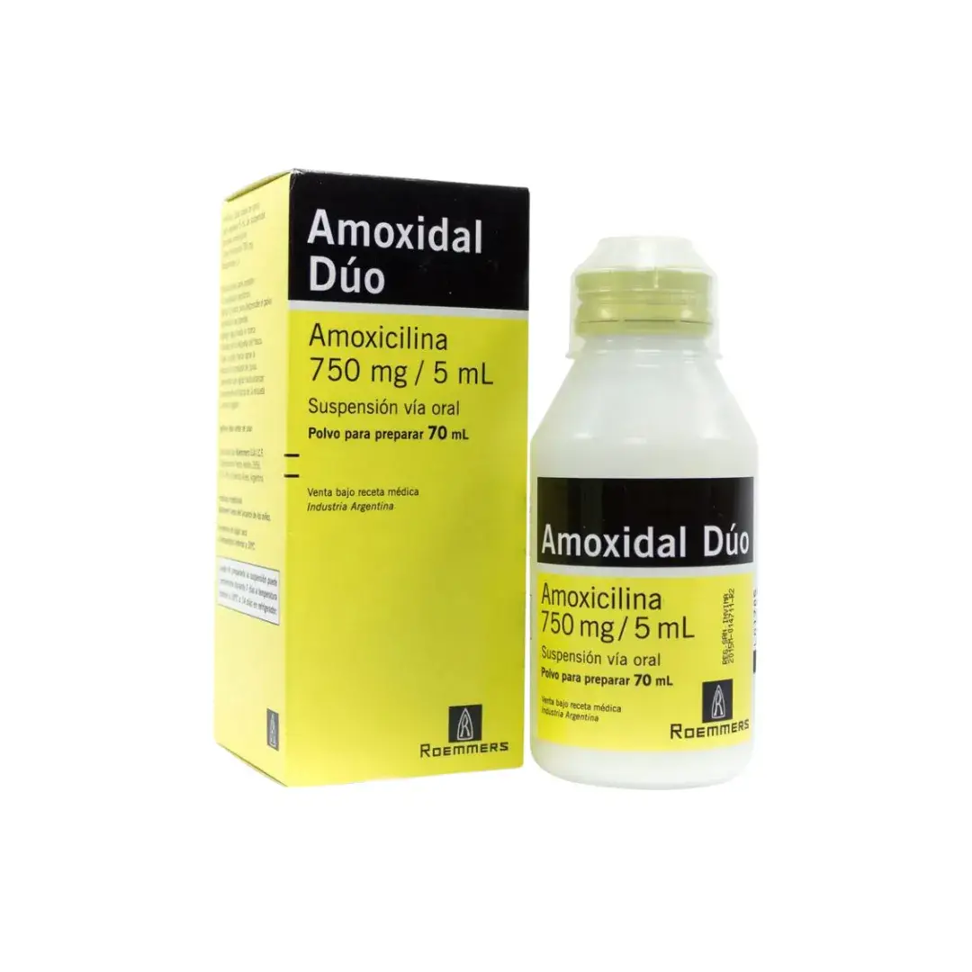 Amoxidal Duo Amoxicilina 750 Mg Suspension 70 Ml