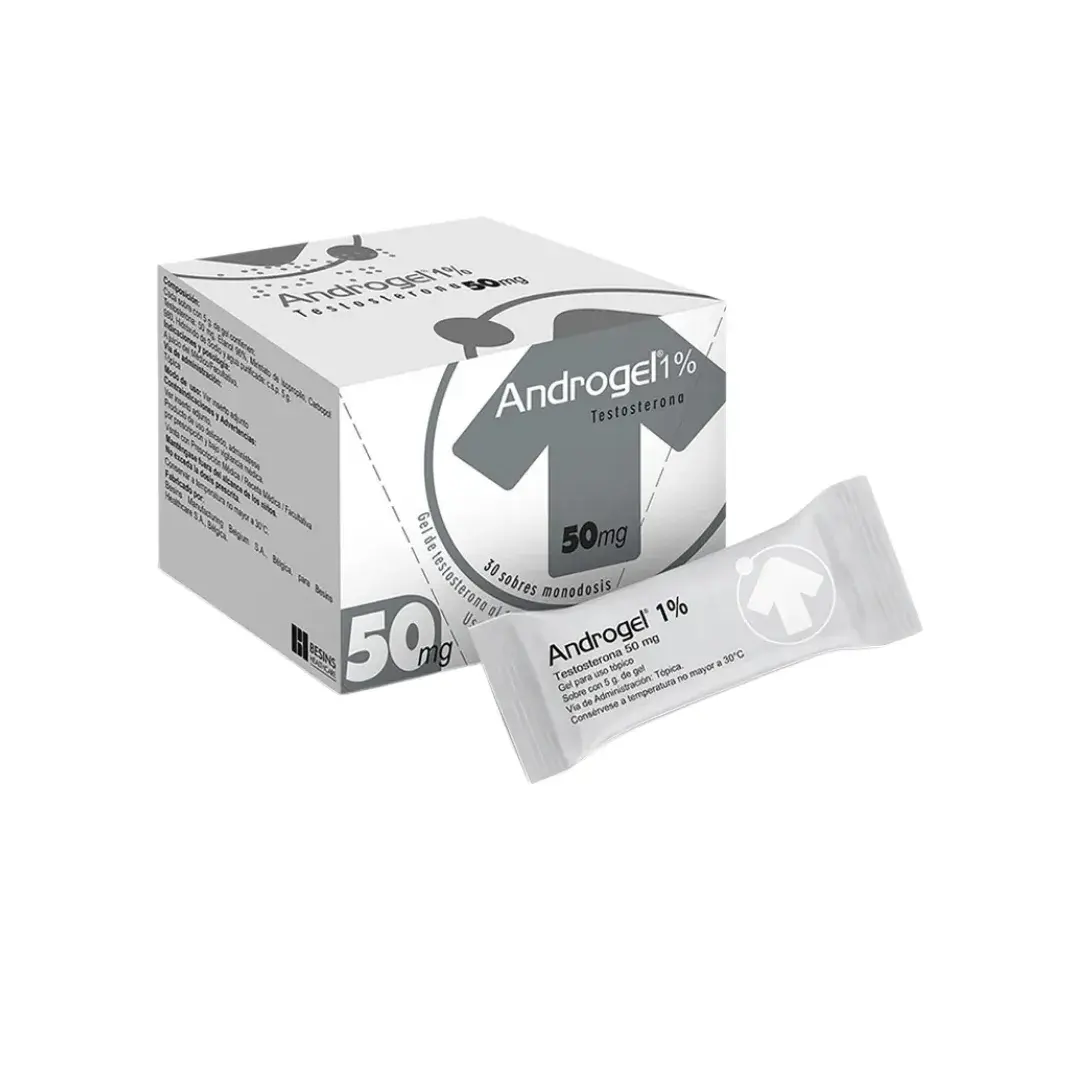 Androgel Testosterona 1% 50 Mg Gel 30 Sobres