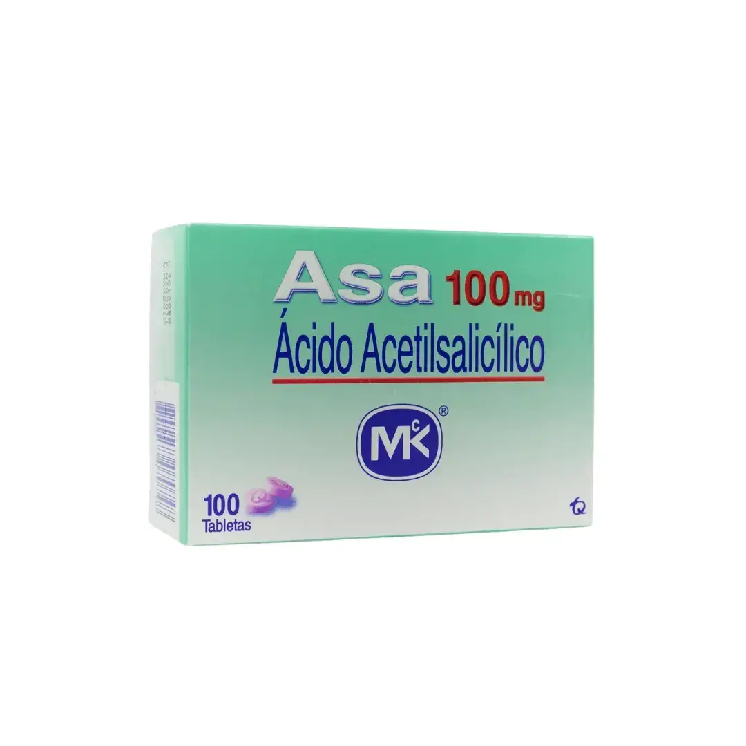 Asa Acido Acetilsalicilico 100 Mg 100 Tabletas Mk