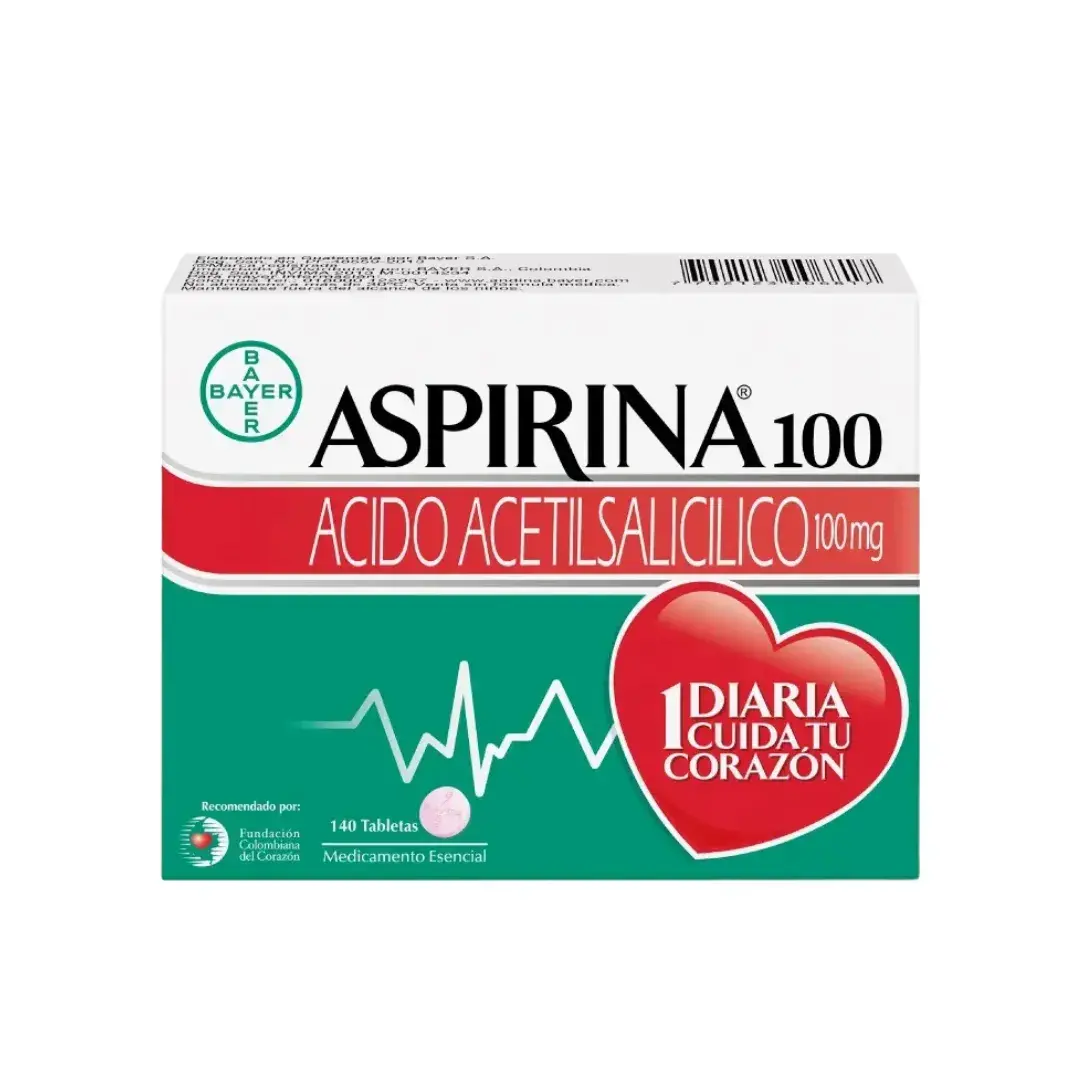 Aspirina Acetilsalicilico Acido 100 Mg 140 Tabletas