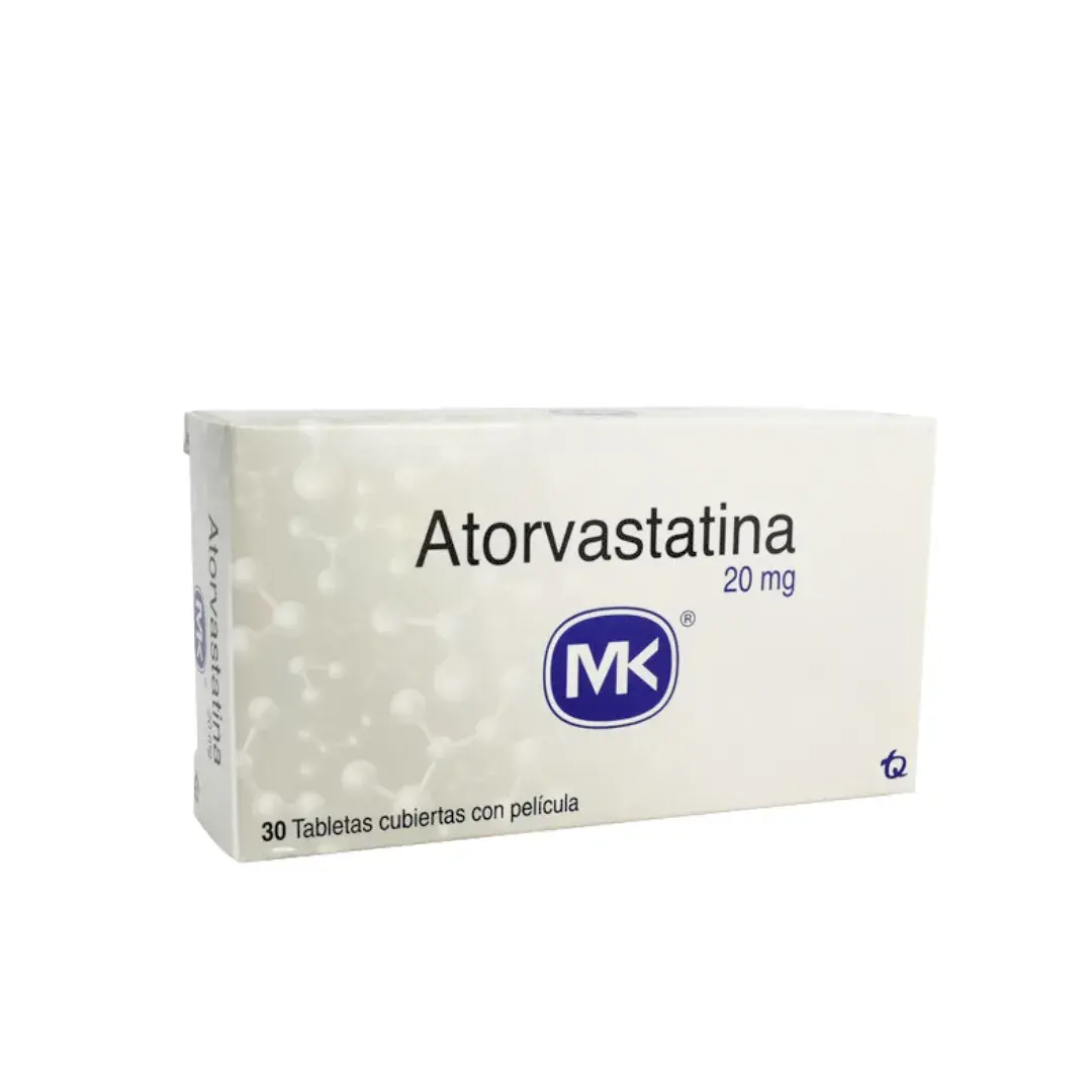 Atorvastatina 20 Mg 30 Tabletas Mk