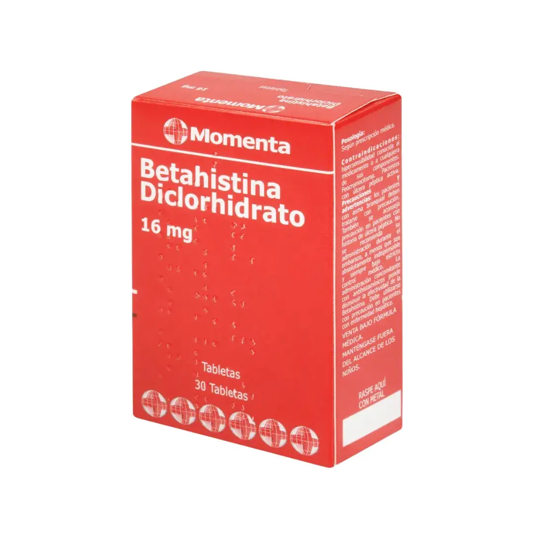 Betahistina Betahistina Diclohidrato 16 Mg. 30 Tabletas Momenta