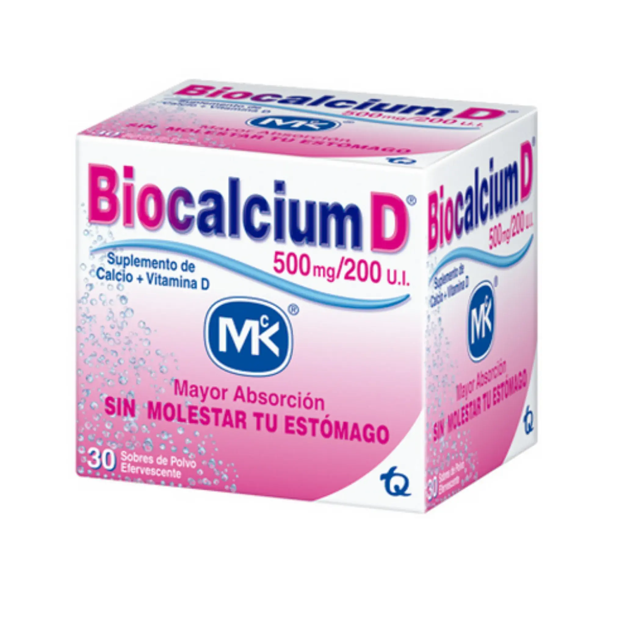 Biocalcium D Calcio Carbonato + Vitamina D Polvo 500 Mg 30 Sobres Mk