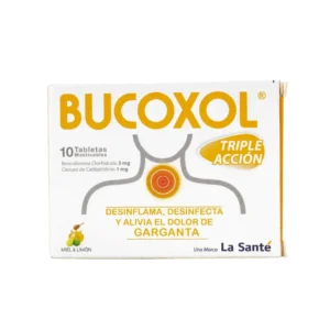 Bucoxol Bencidamina + Cetilpiridinio Triple Accion Miel Limon 10 Tabletas