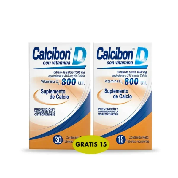 Calcibon D 800 Ui 30 Tabletas Gratis 15 Tabletas