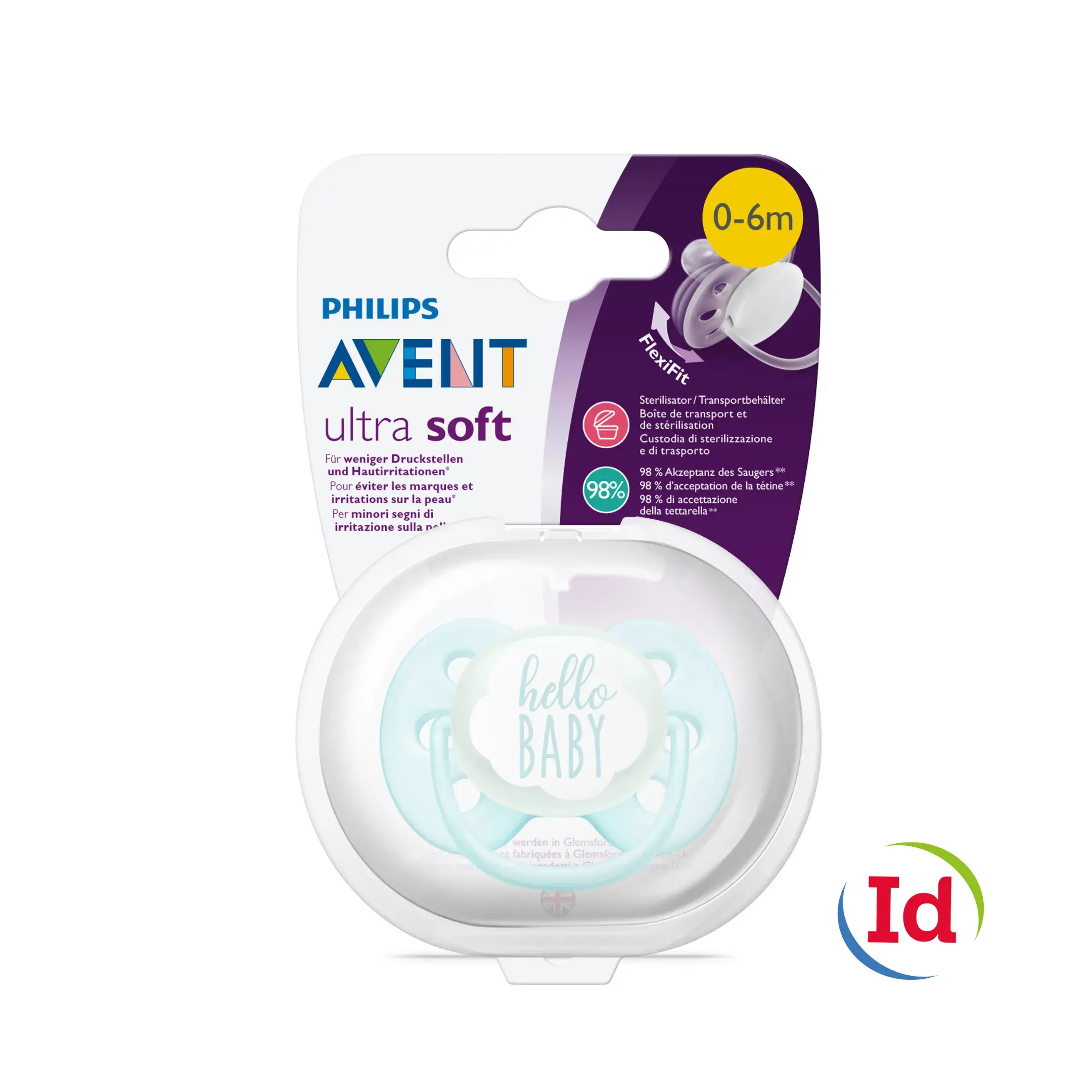 Chupo Soother Ultrasoft Hello Boy 0-6 M Avent