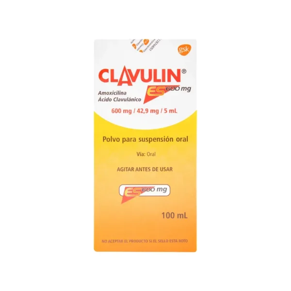 Clavulin Es Amoxicilina + Acido Clavulanico 600 Mg 100 Ml