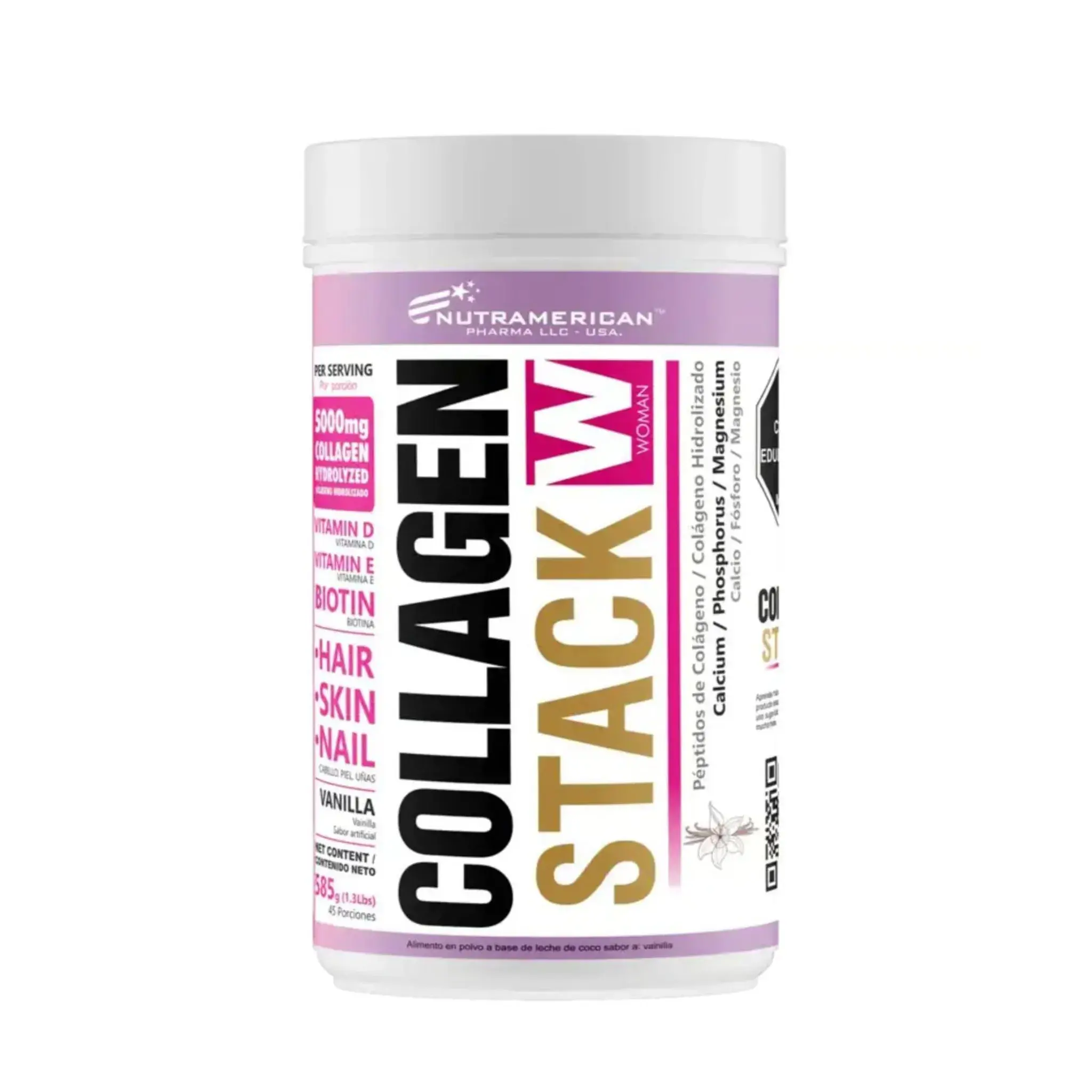 Collagen Stack W Vainilla Colageno Hidrolizado 585 G / 1.3 Lb