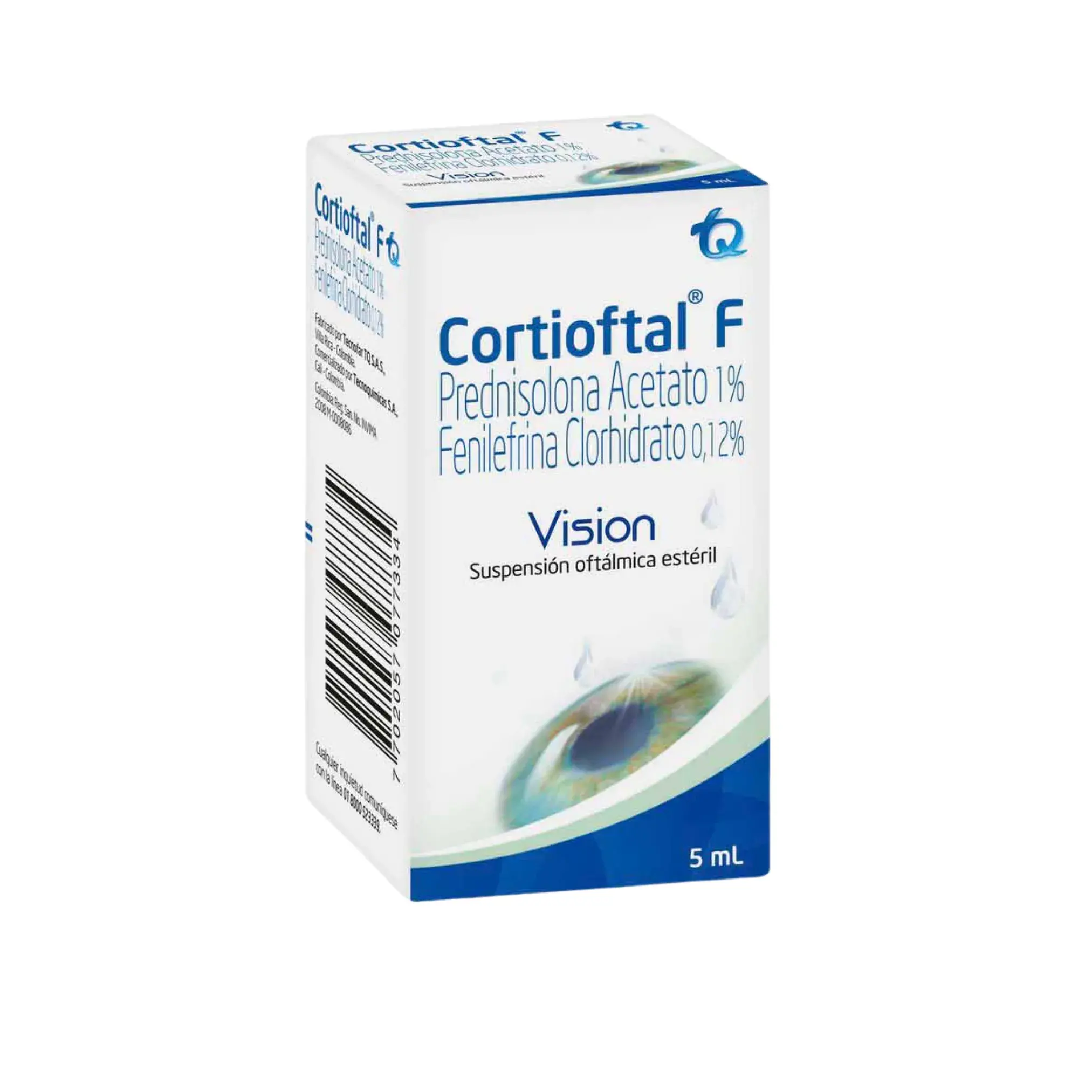 Cortioftal F Prednisolona Acetato + Fenilerfina Clorhidrato 1% Gotas X 5Ml