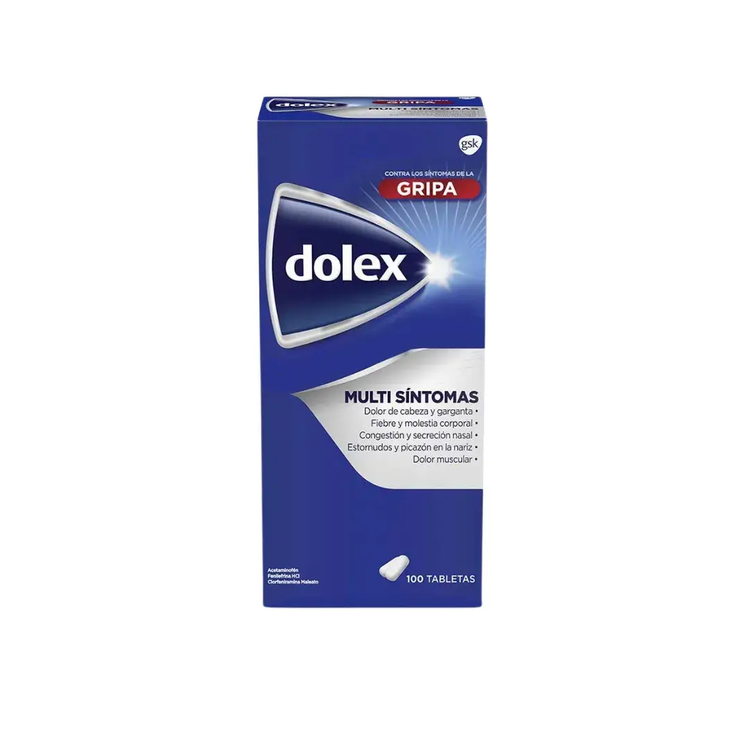 Dolex Gripa Acetaminofen + Clorfeniramina + Fenilefrina X 100 Tabletas