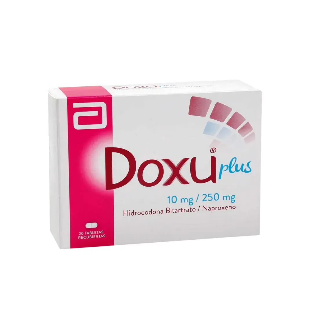 Doxu Plus Naproxeno + Hidrocodona Bitartrato 10Mg/250Mg X 20 Tabletas