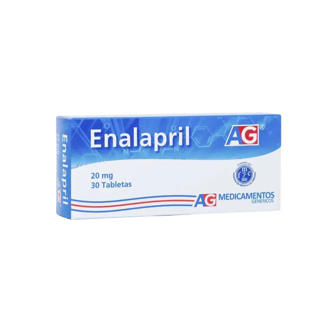 Enalapril 20 Mg 30 Tabletas Ag