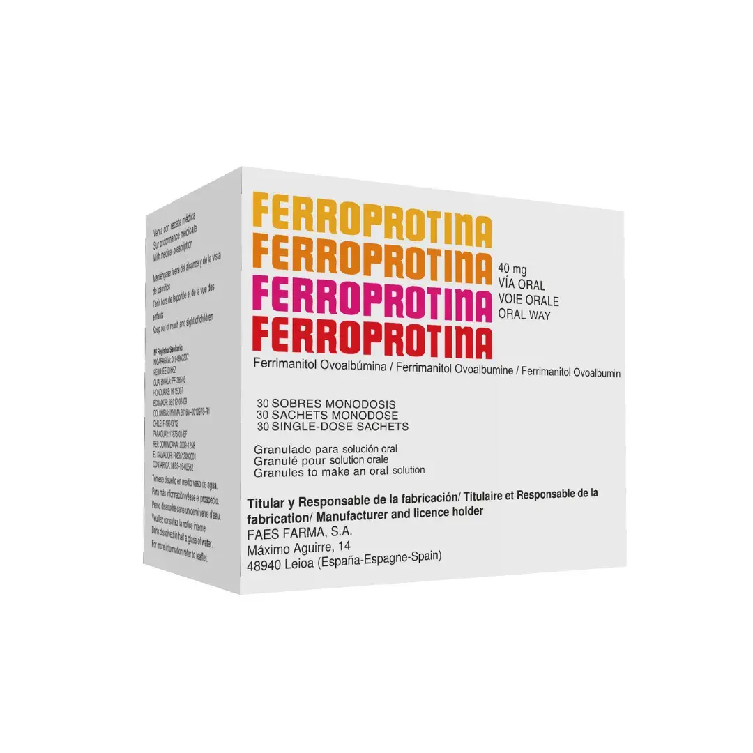 Ferroprotina Hierro 40 Mg 30 Sobres