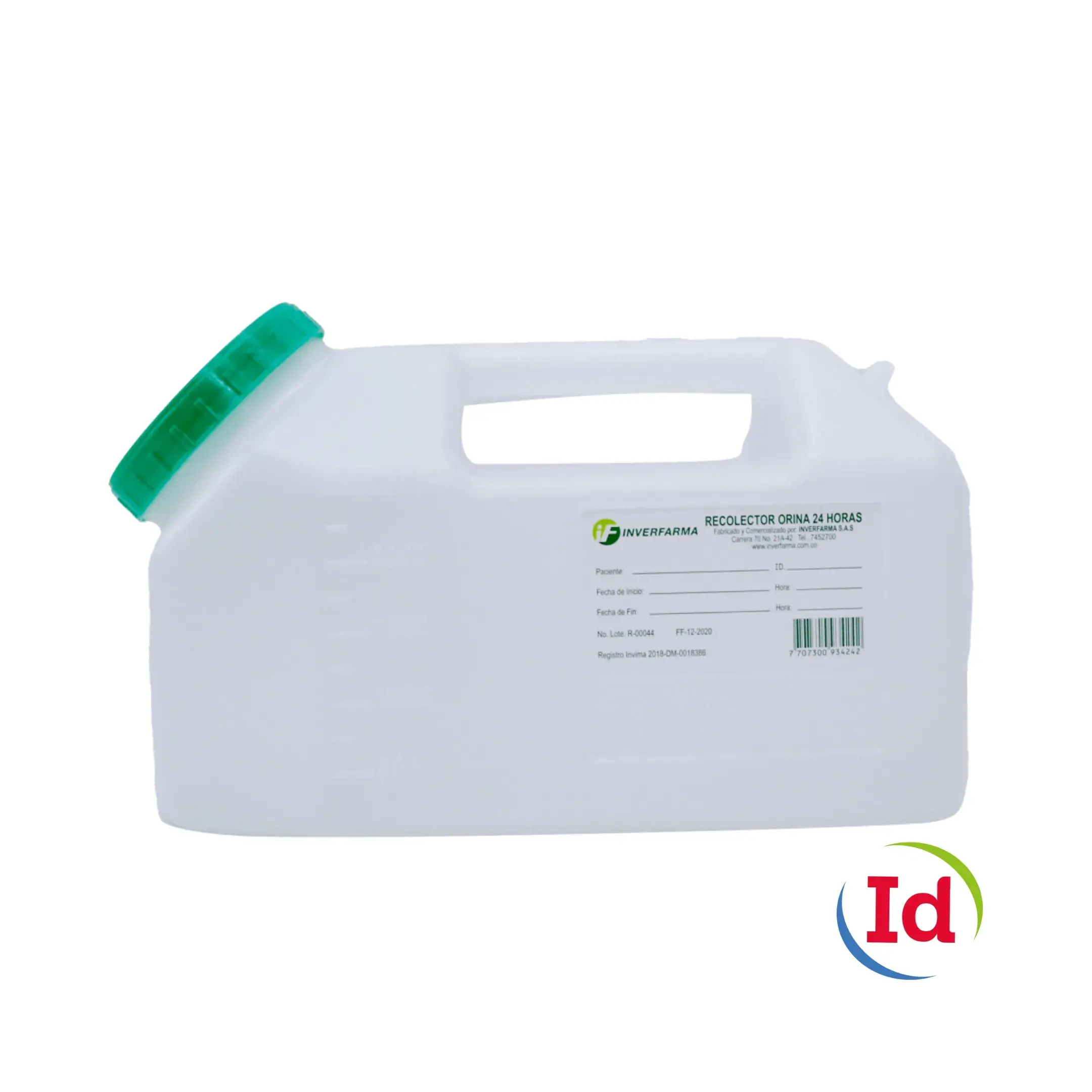 Frasco Orina Recolector 24 Horas Inverfarma