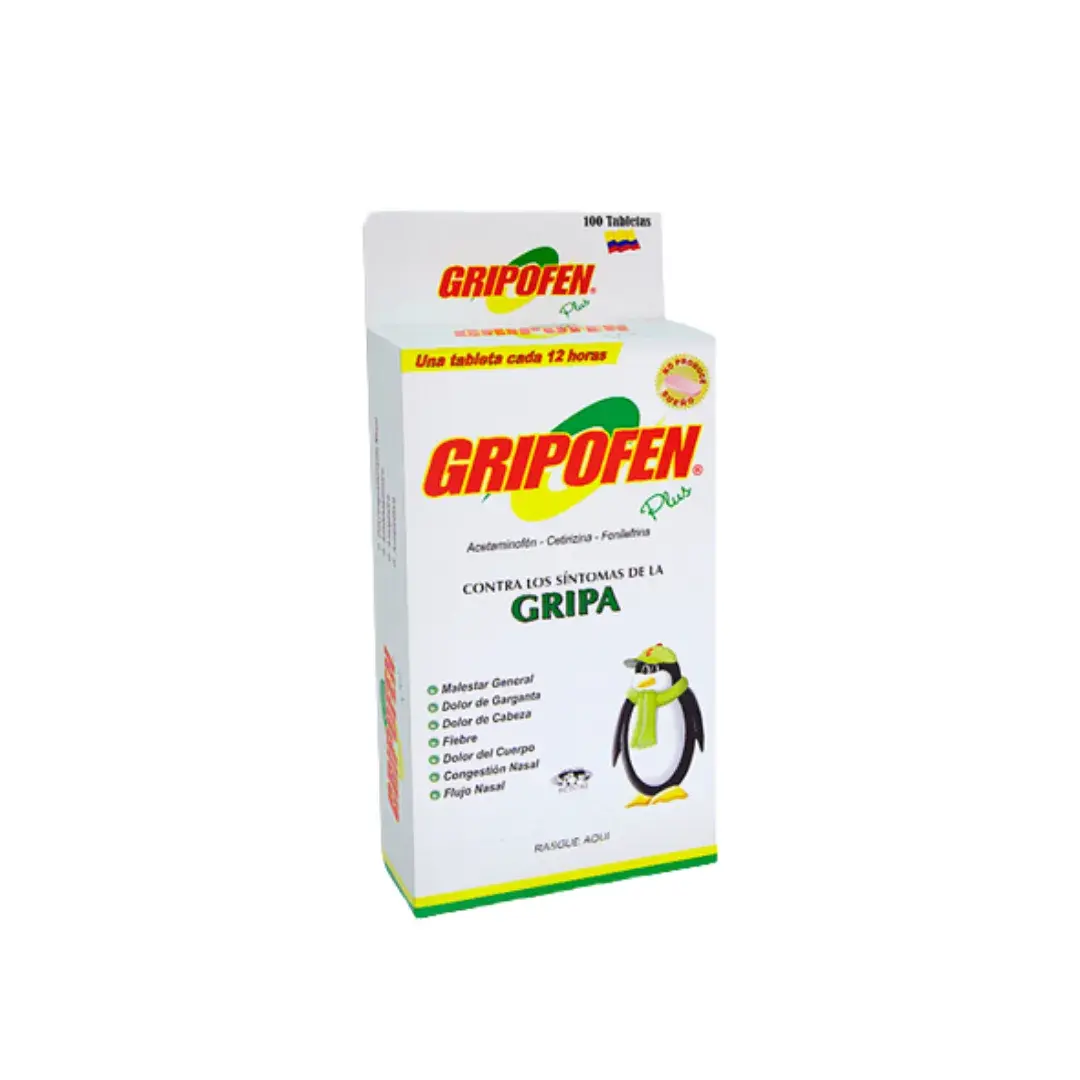 Gripofen Plus Acetaminofen Fenilefrina Cetirizina X 100 Tabletas