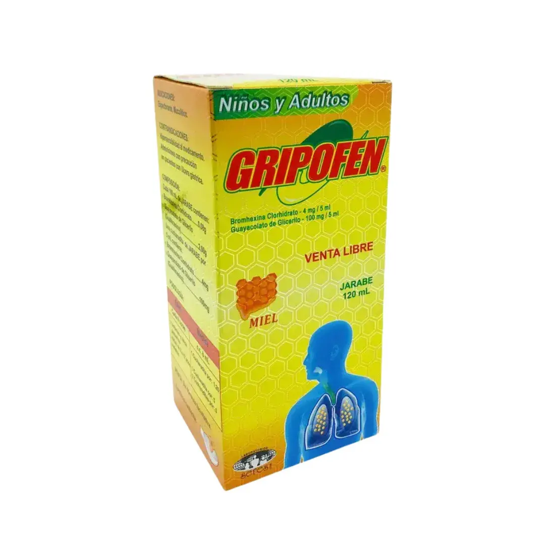 Gripofen Tos Bromhexina + Guayacolato De Glicerilo Jarabe 120 Ml