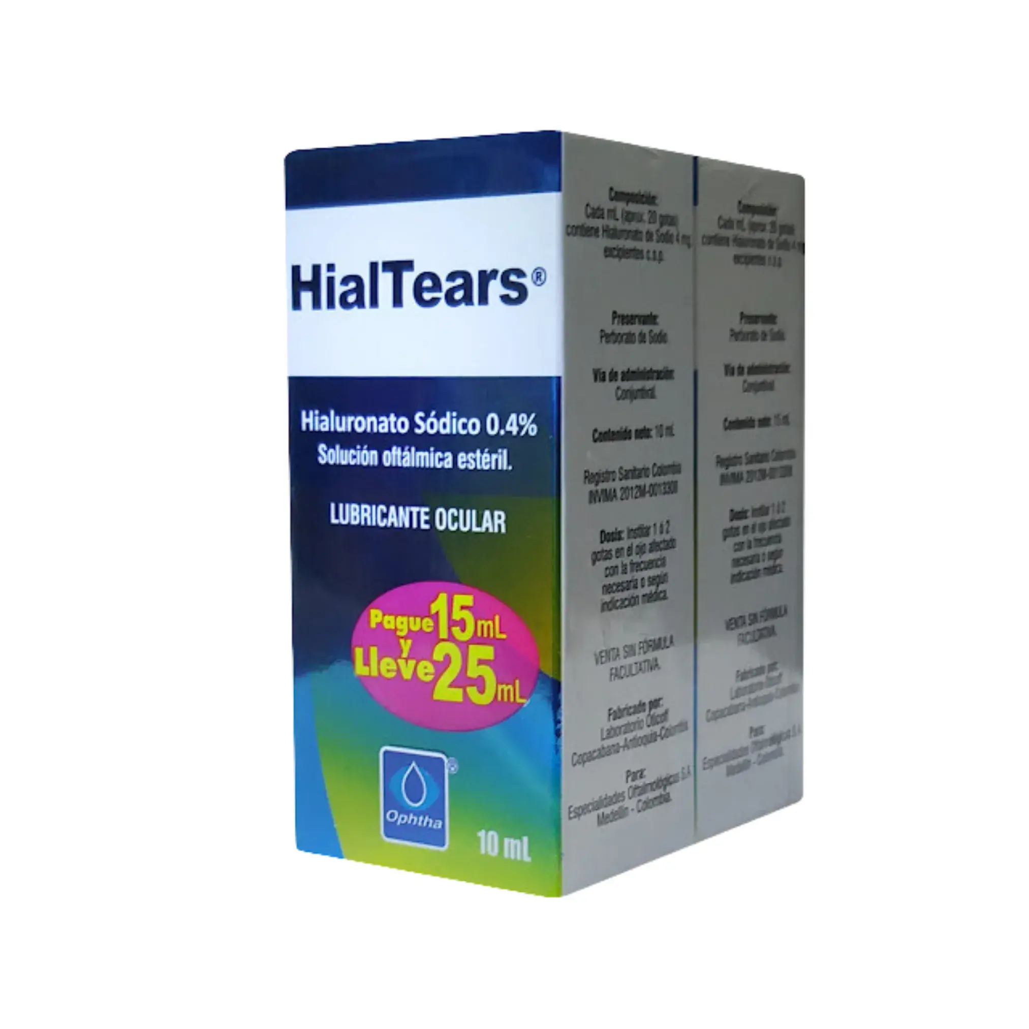Hialtears Hialuronato De Sodio Gotas 15 Ml + Gotas 10 Ml