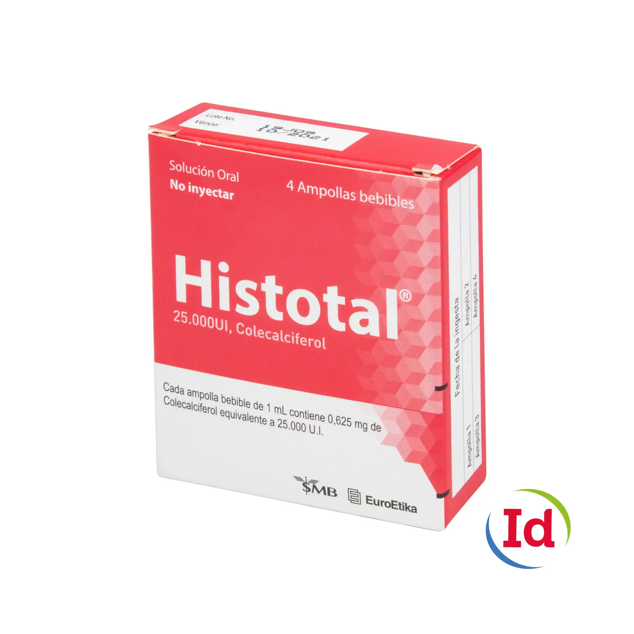 Histotal Colecalciferol 25.000 Ui 4 Ampollas Bebibles