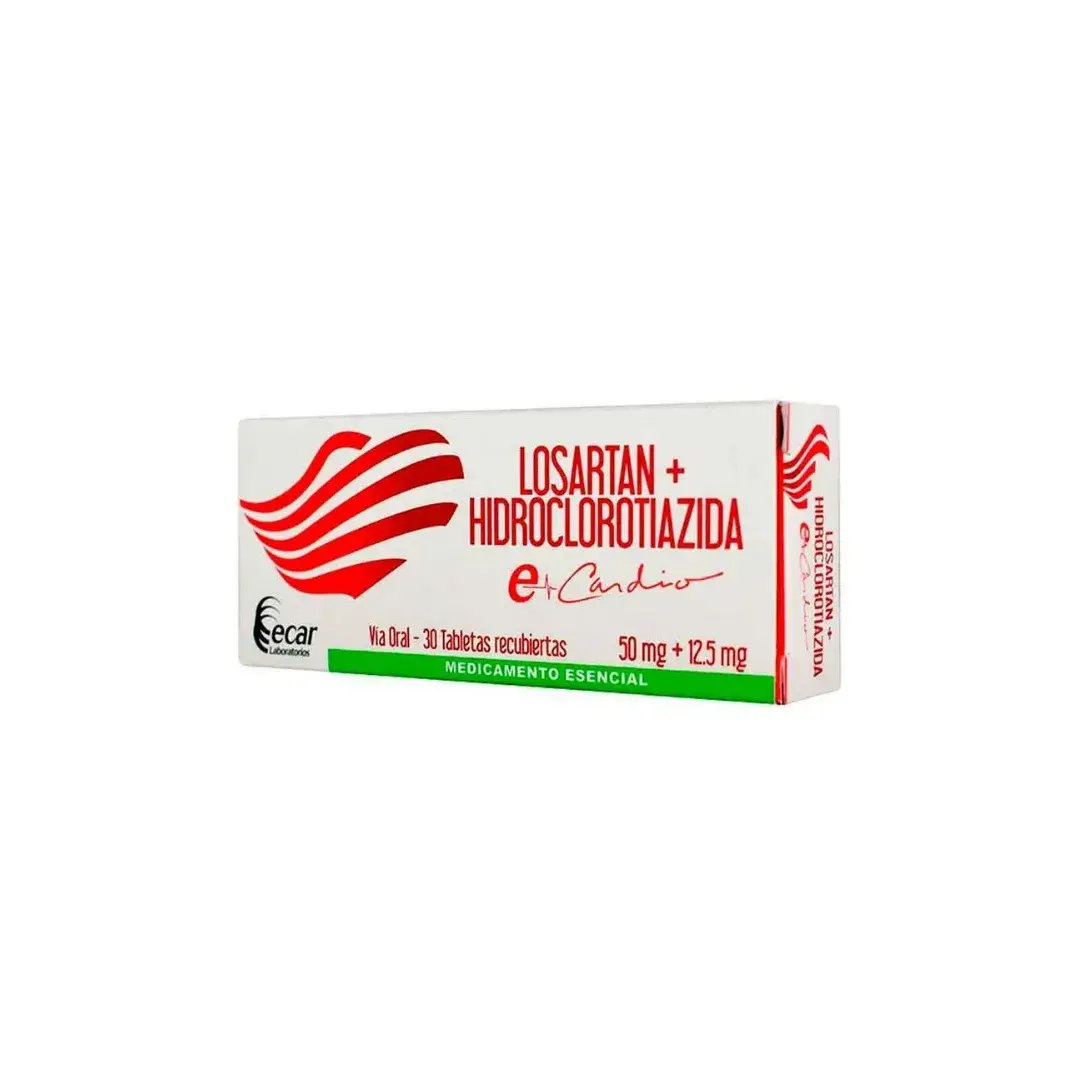 Losartan 50 Mg + Hidroclorotiazida 12.5 Mg 30 Tabletas Ec