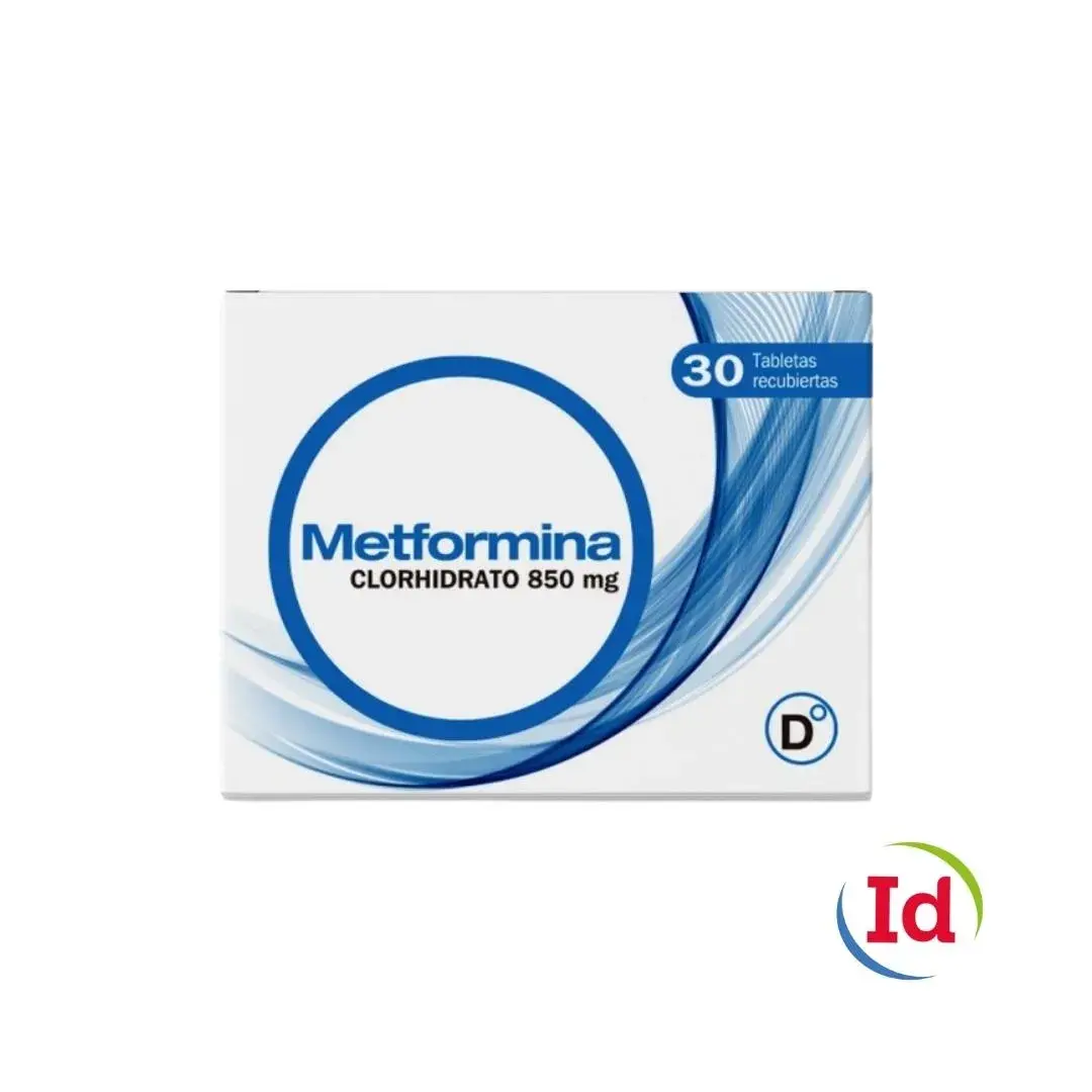 metformina 850 mg 30 tabletas pc