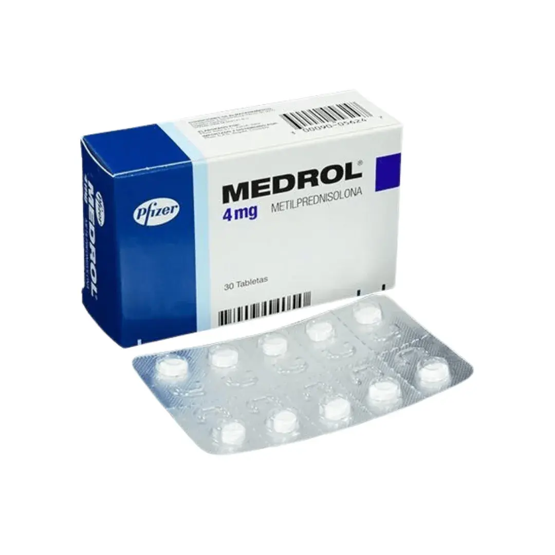 Medrol Metilprednisolona 4 Mg X 30 Tabletas