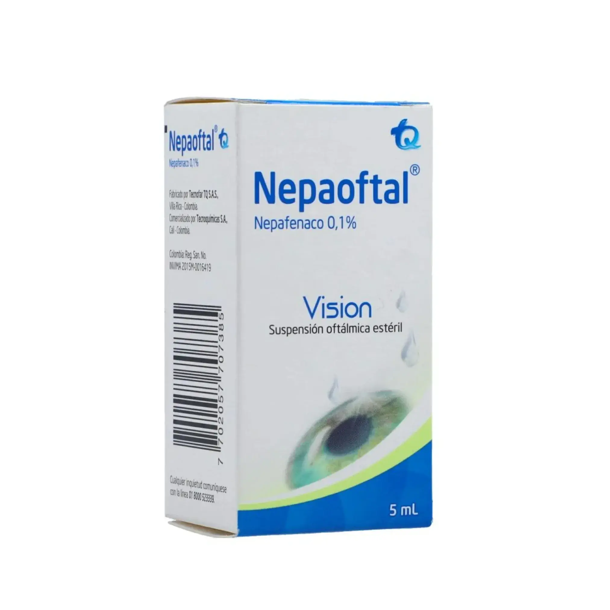 Nepaoftal 1 Mg/Ml (0.1%) Suspensi?n Oftalmica Esteril Frasco X 5 Ml Mk