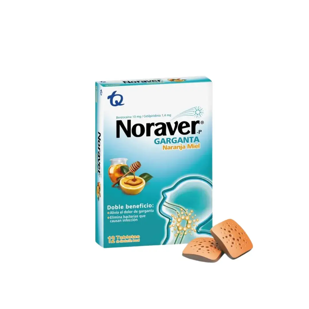 Noraver Pastillas Naranja Miel 12 Tabletas