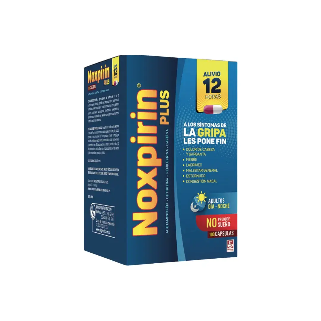 Noxpirin Plus Acetaminofen Fenilefrina Cetirizina + Cafn 120 Capsulas