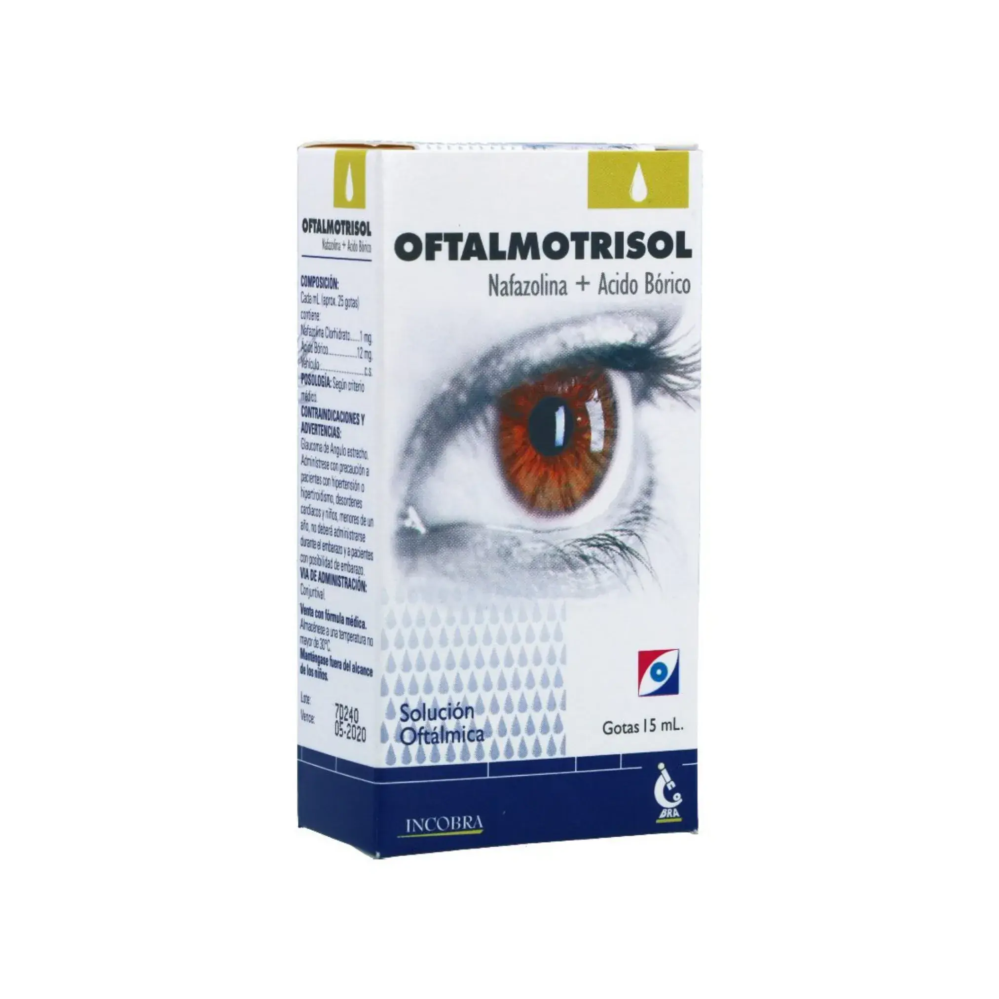 Oftalmotrisol Nafazolina + Acido Borico Gotas X 15 Ml