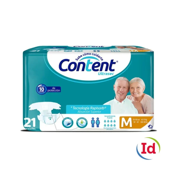 Pañal Content Ultrasec T-M Bolsa X 21 Unidades