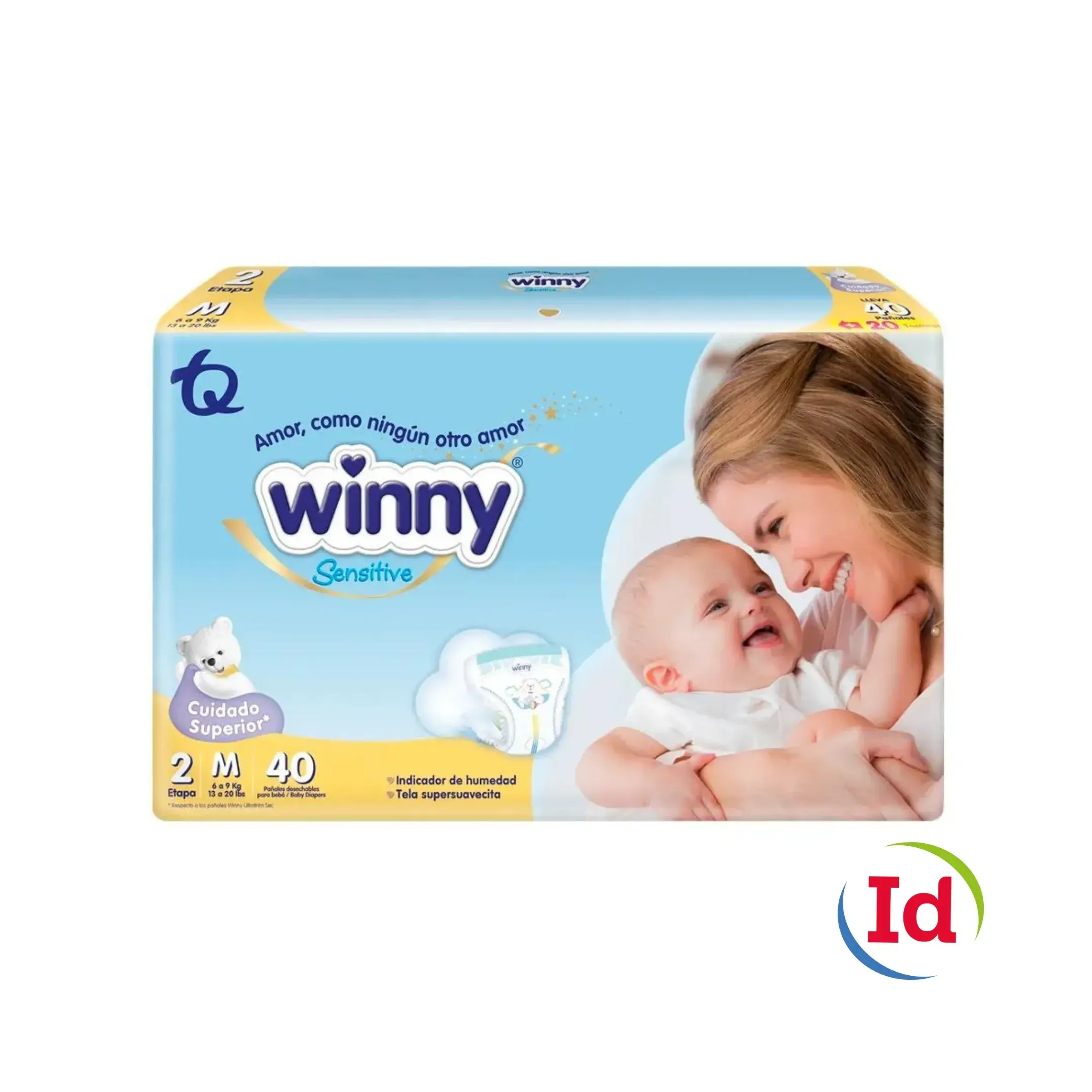 Pañal Winny Sensitive Etapa 2 X 40 Unidades + 20 Toallitas