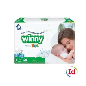 Pañal Winny Ultratrim Sec Etapa 1 X 50 Unidades + 20 Toallitas Recien Nacido