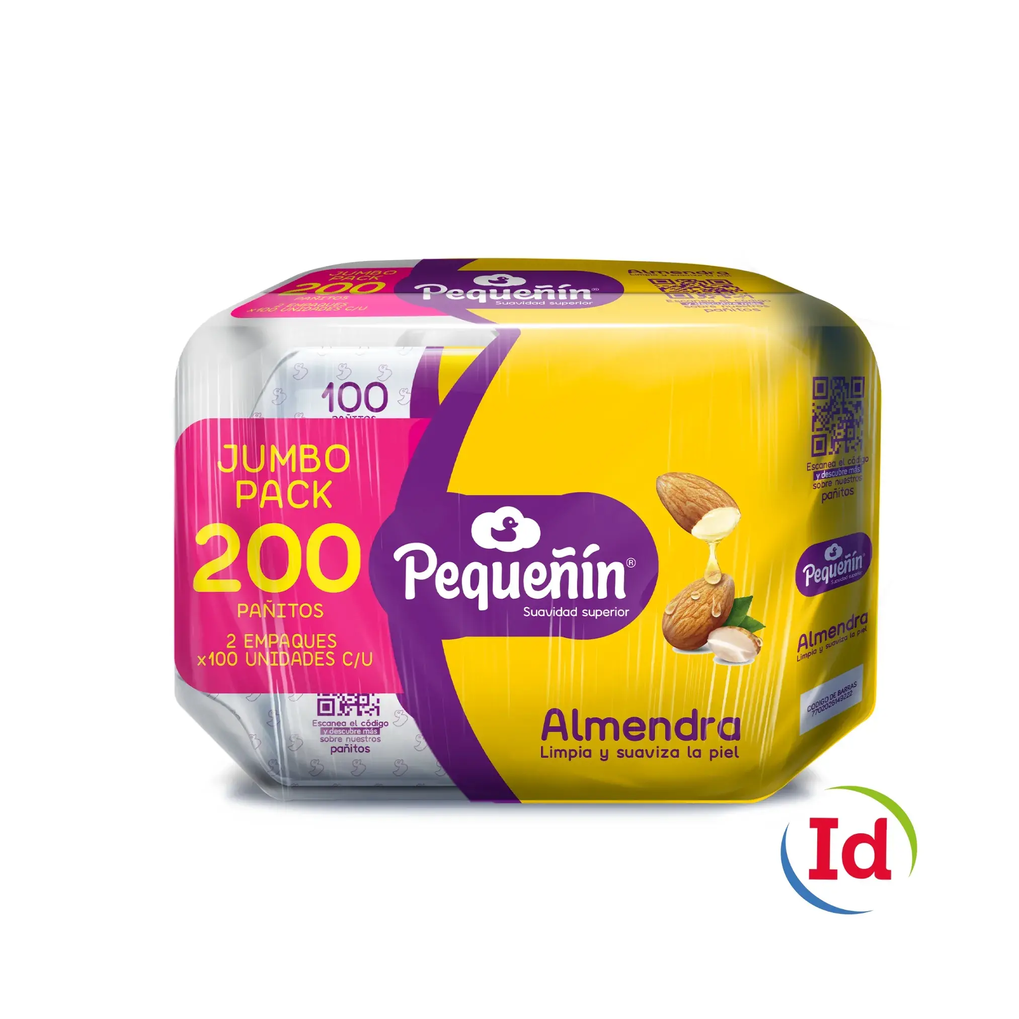 Pañitos Humedos Pequeñin Almendra Jumbo Pack X 200 Unidades