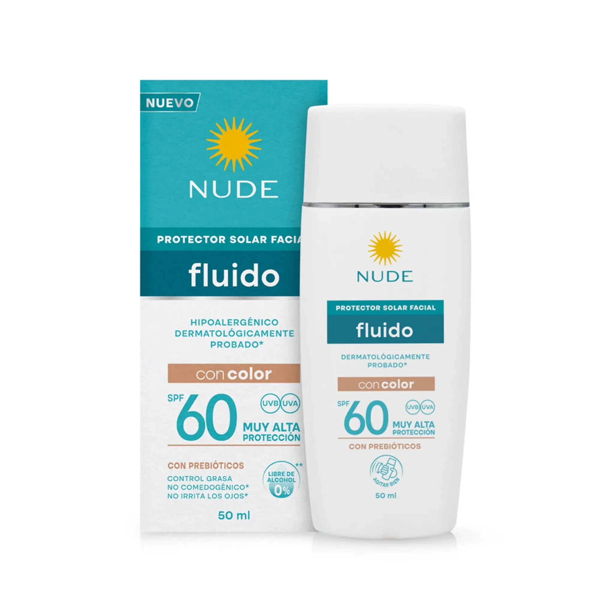 Protector Nude Facial Fluido Col. Spf60 50Ml