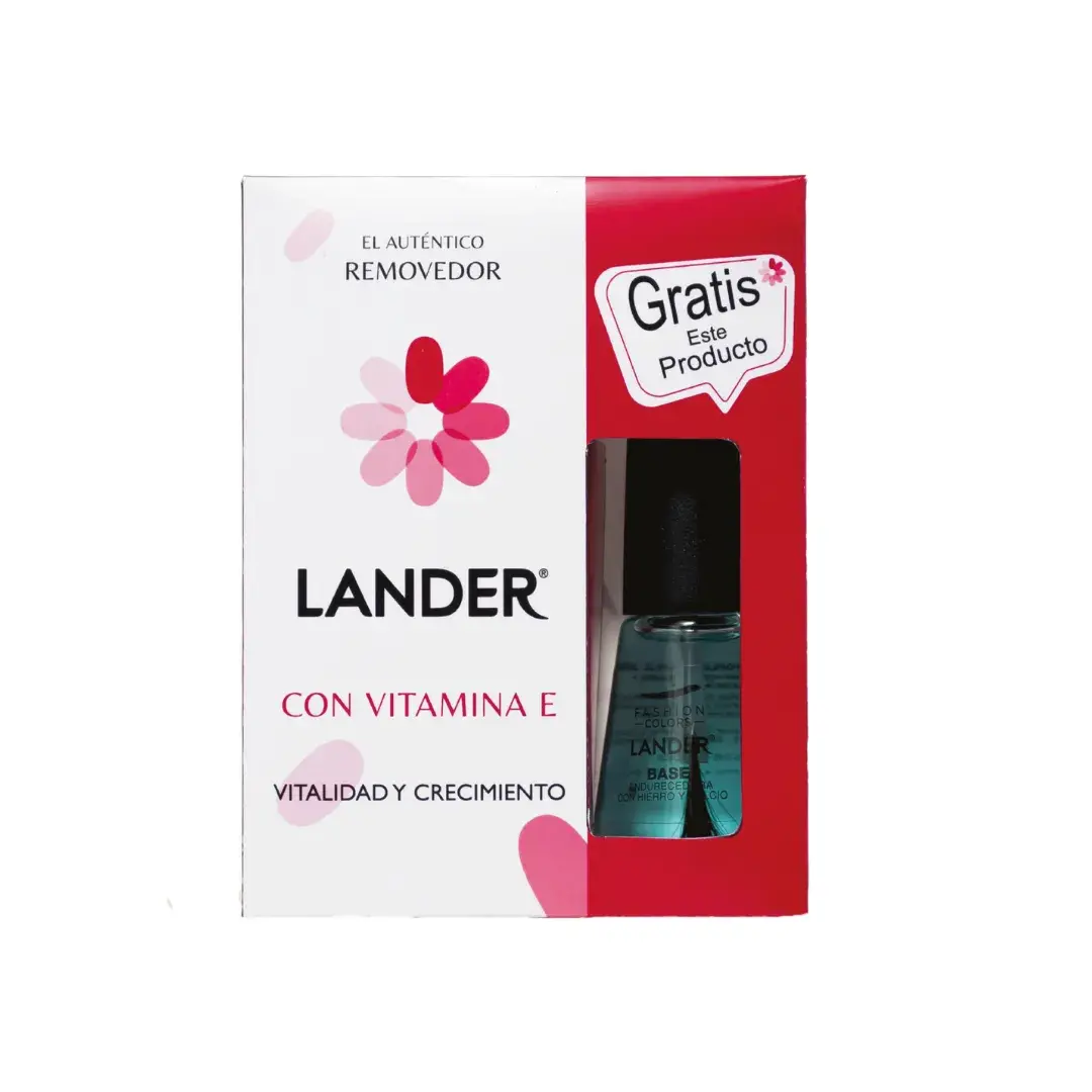 Removedor Lander Con Vitamina E X 55 Ml + Base Lander Gratis