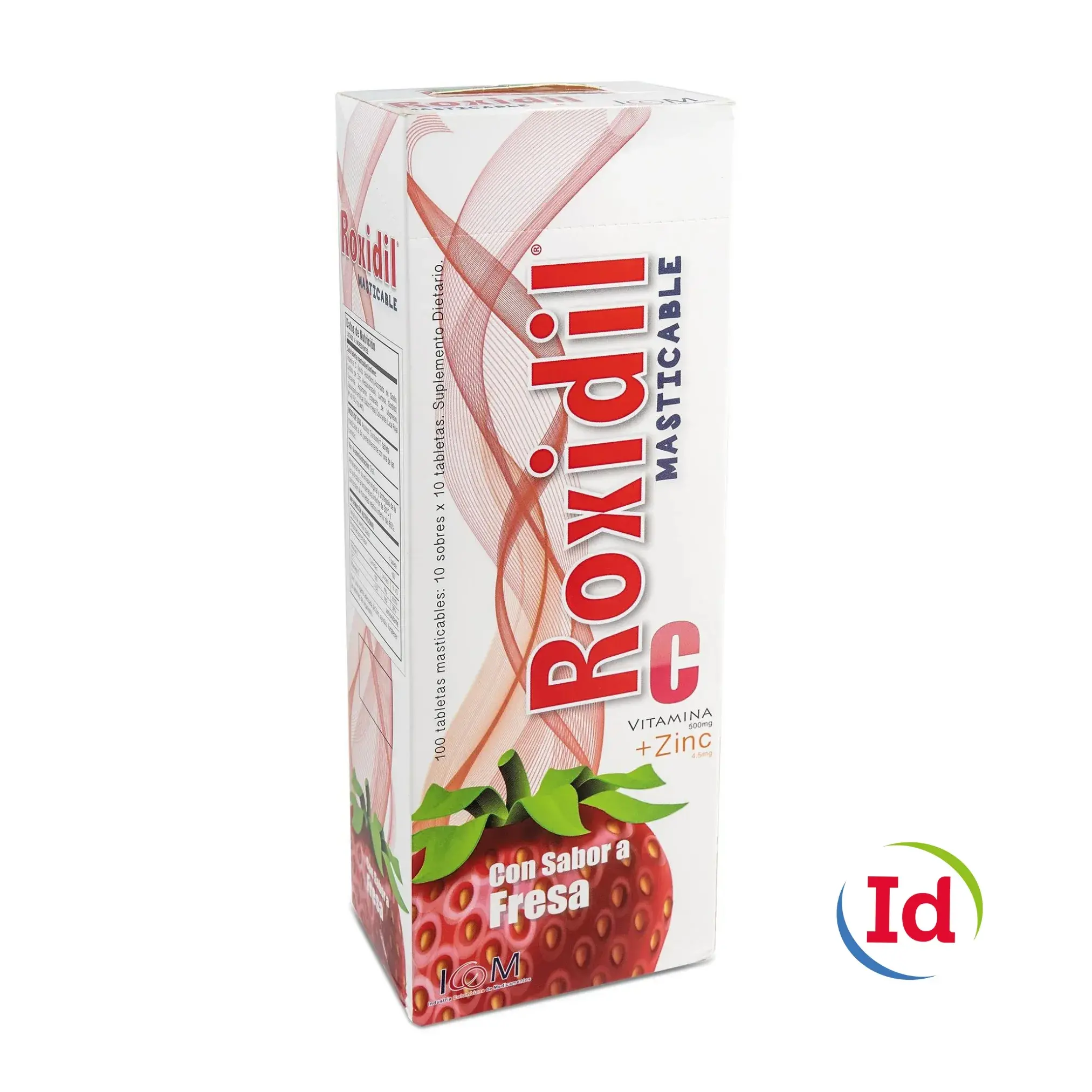 Roxidil Vit.C Masticable 500Mg+Zinc Fresa 100 Tabletas
